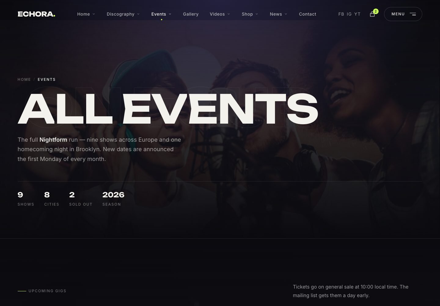 Events — Inner page