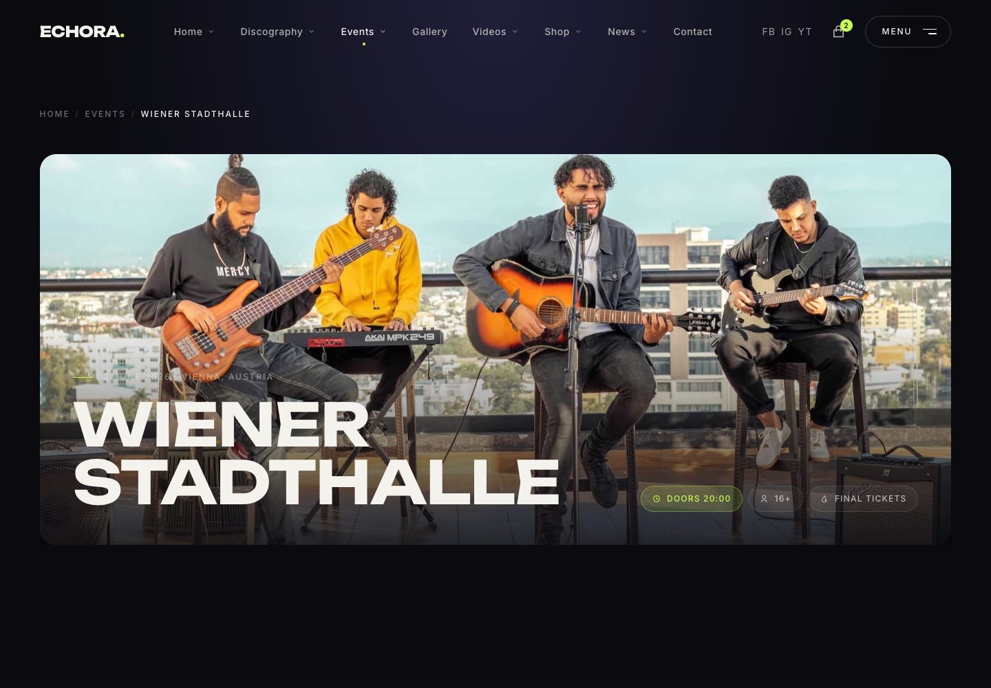 Single Event — Inner page